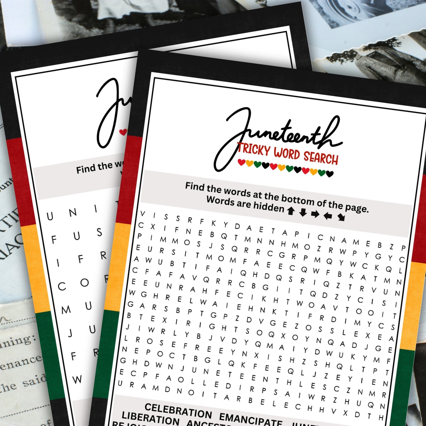 Juneteenth Word Search (2 Games)