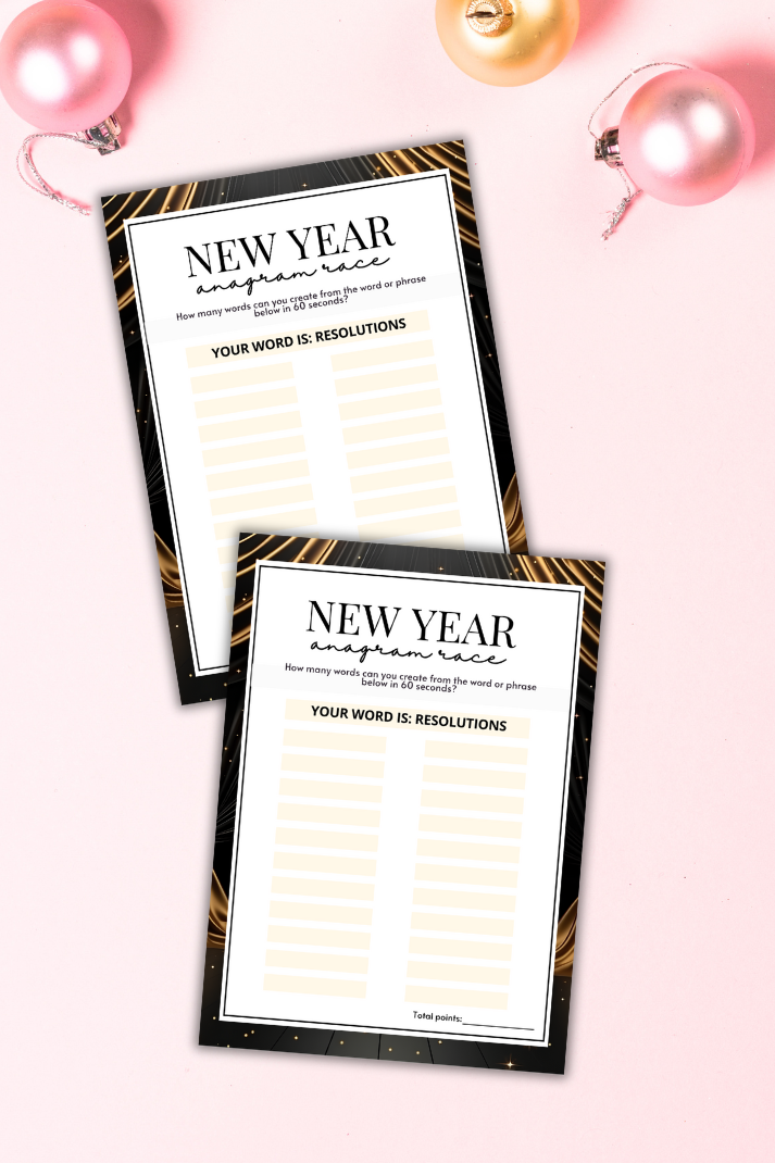 New Year's Eve Anagram Race Game