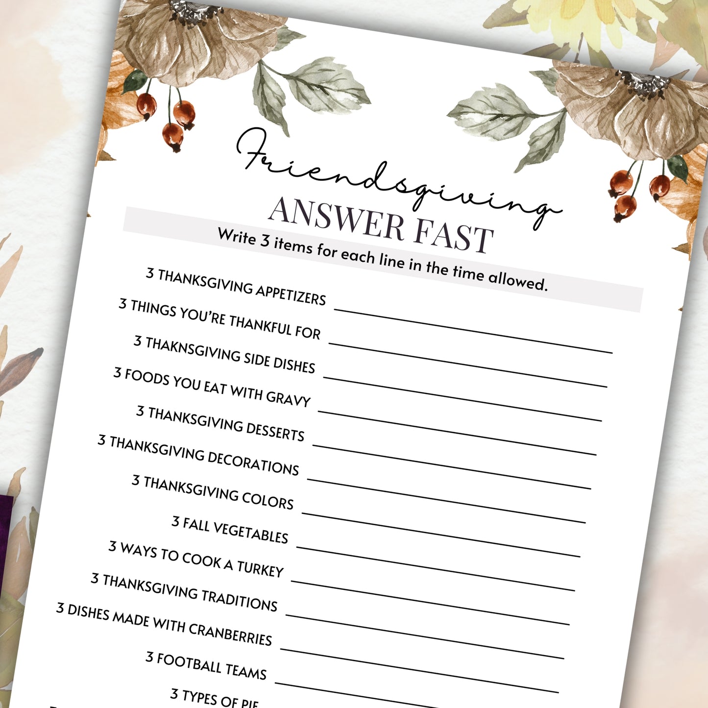 Friendsgiving Answer Fast