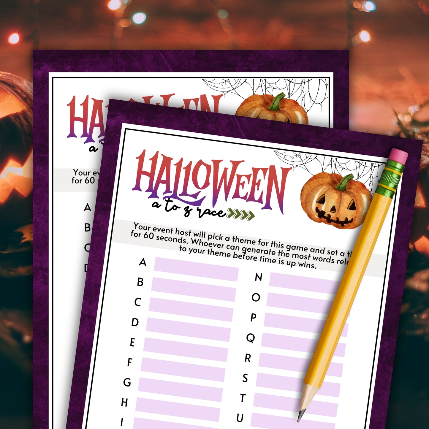 Are you seeking a fun and engaging activity to help celebrate Halloween?
If so, this fun "A to Z" word race from Party Prints Press is just what you need!