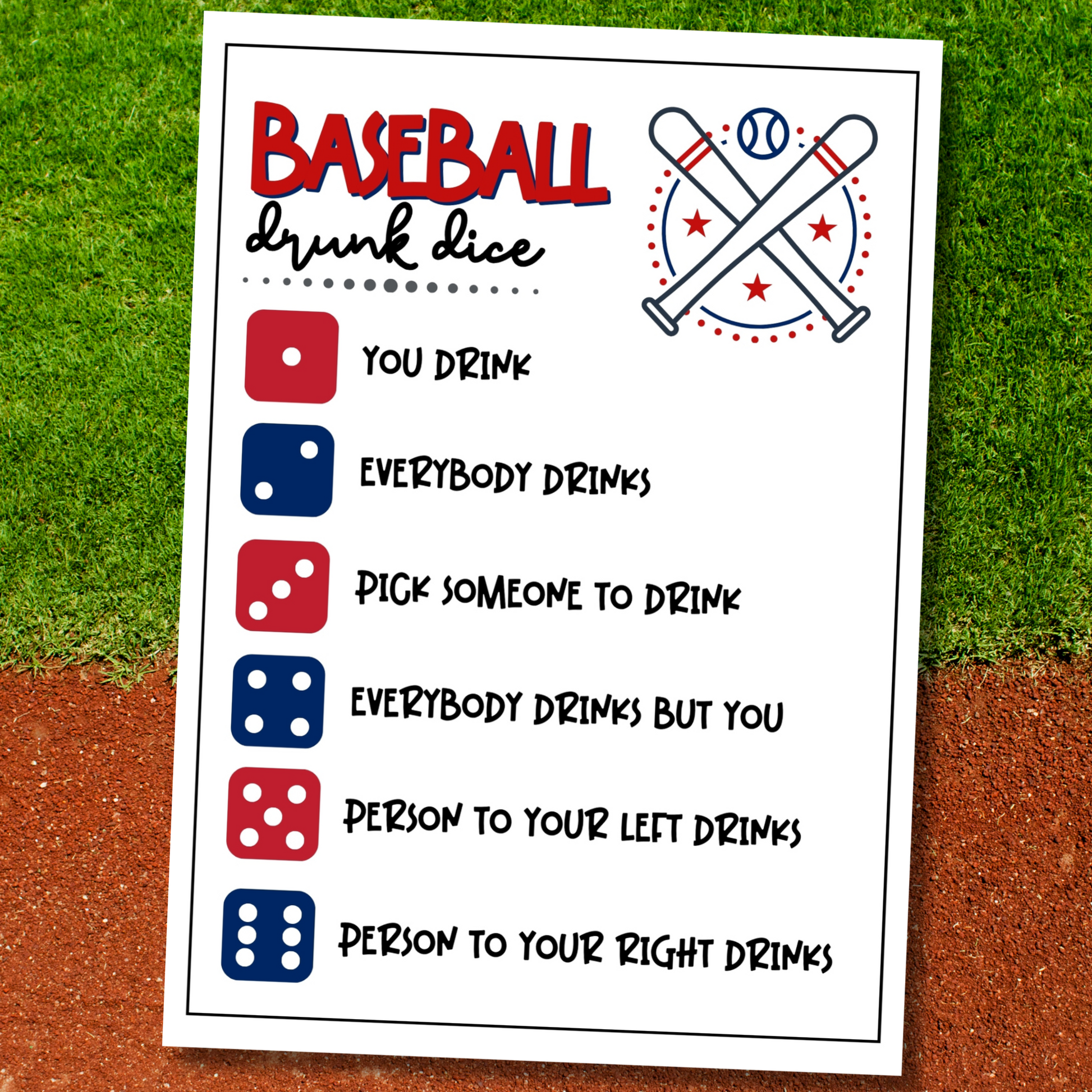 baseball drunk dice