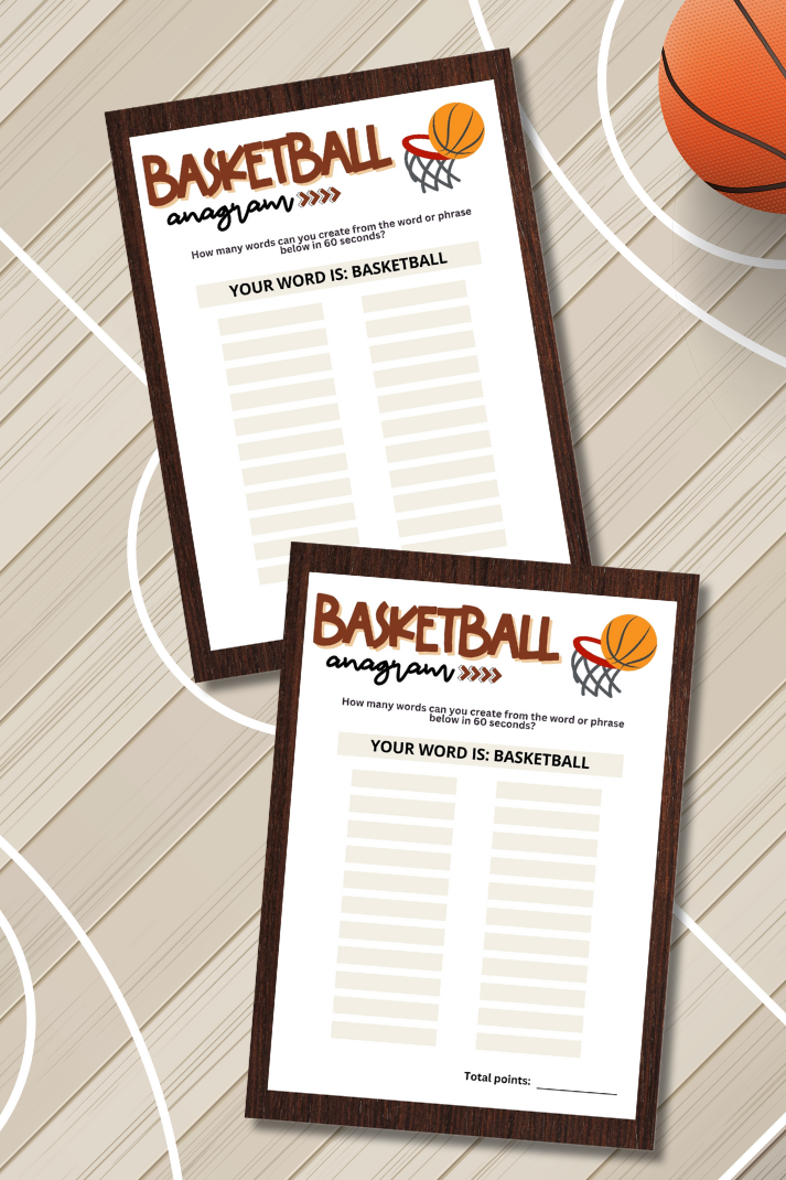 Looking for a fun and easy icebreaker game to play at your basketball-themed event?  Play this printable Anagram Word Game and see who can create the most words the fastest!