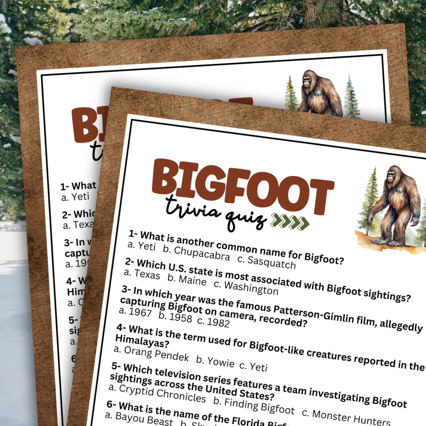 Bigfoot Trivia Game