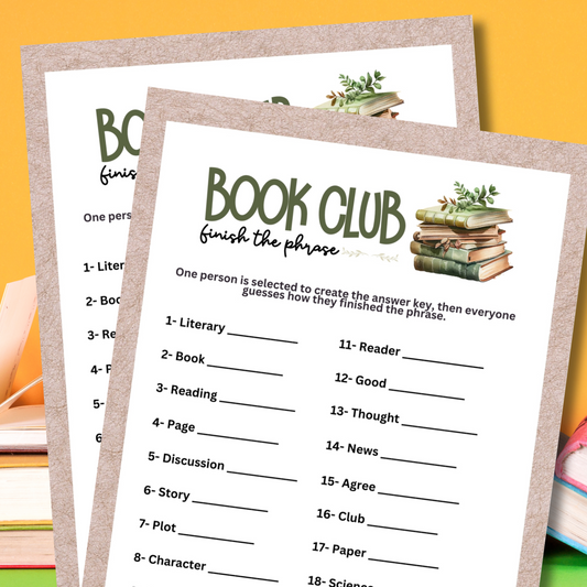 Book Club Finish The Phrase