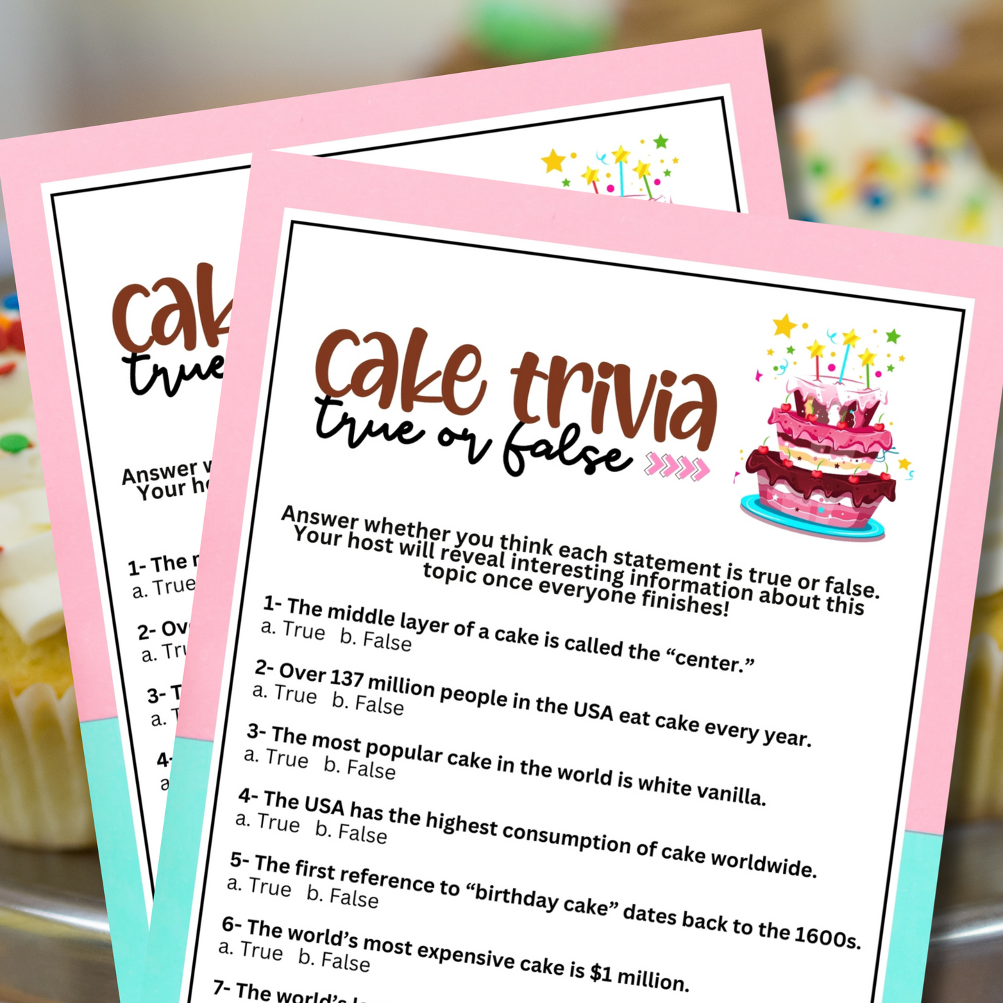 Cake Trivia True Or False