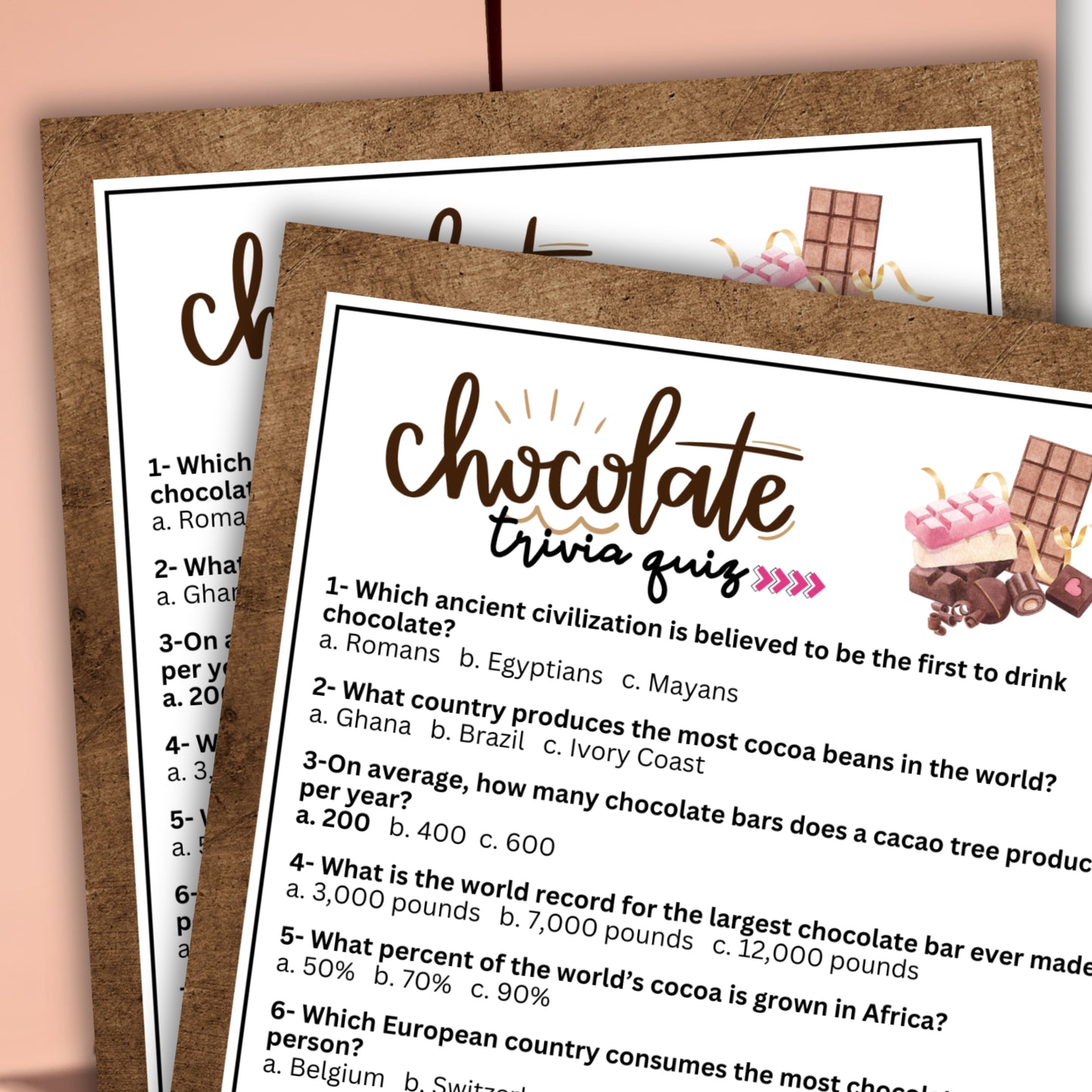 Chocolate Trivia Game