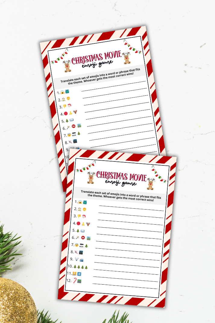 Looking for a fun and engaging activity to celebrate the festive season with your family or friends? Whether you are organizing a holiday gathering or a Christmas movie night, this cute "Christmas Movies Emoji Game" from Party Prints Press is perfect for you! 