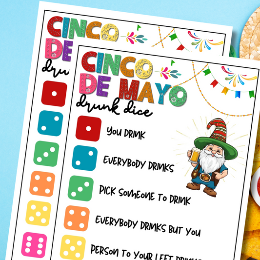 cinco de mayo drunk dice printable