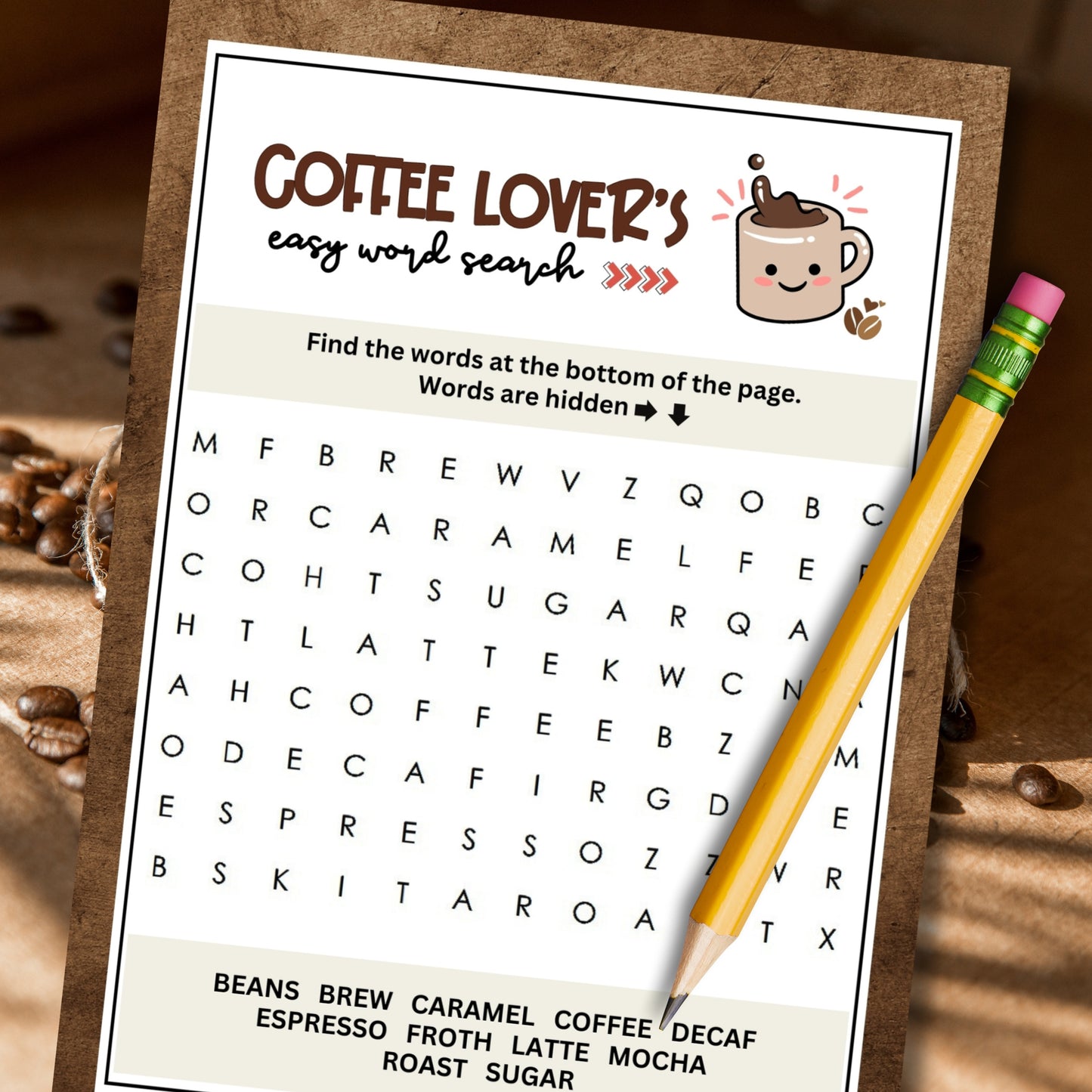 coffee word search