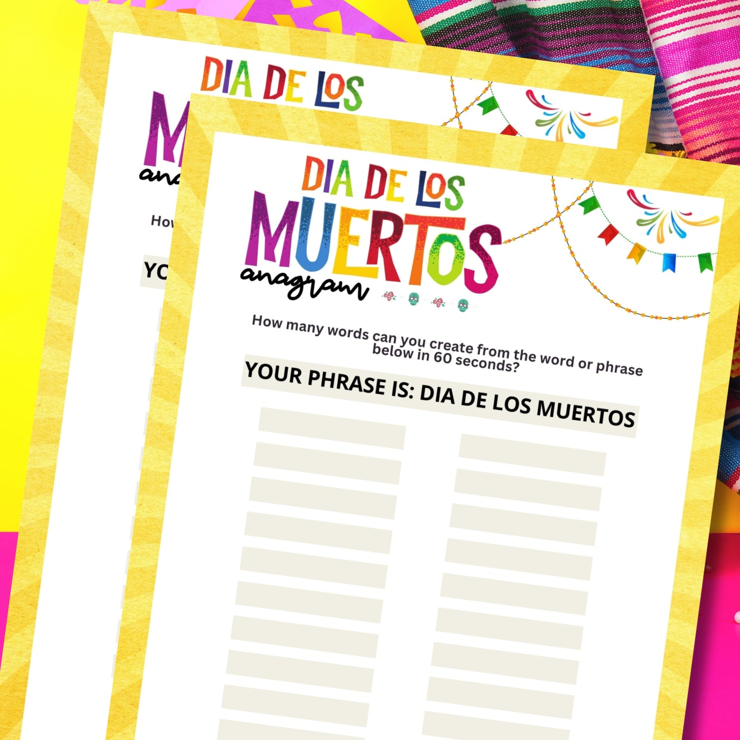 Dia De Los Muertos Anagram Race