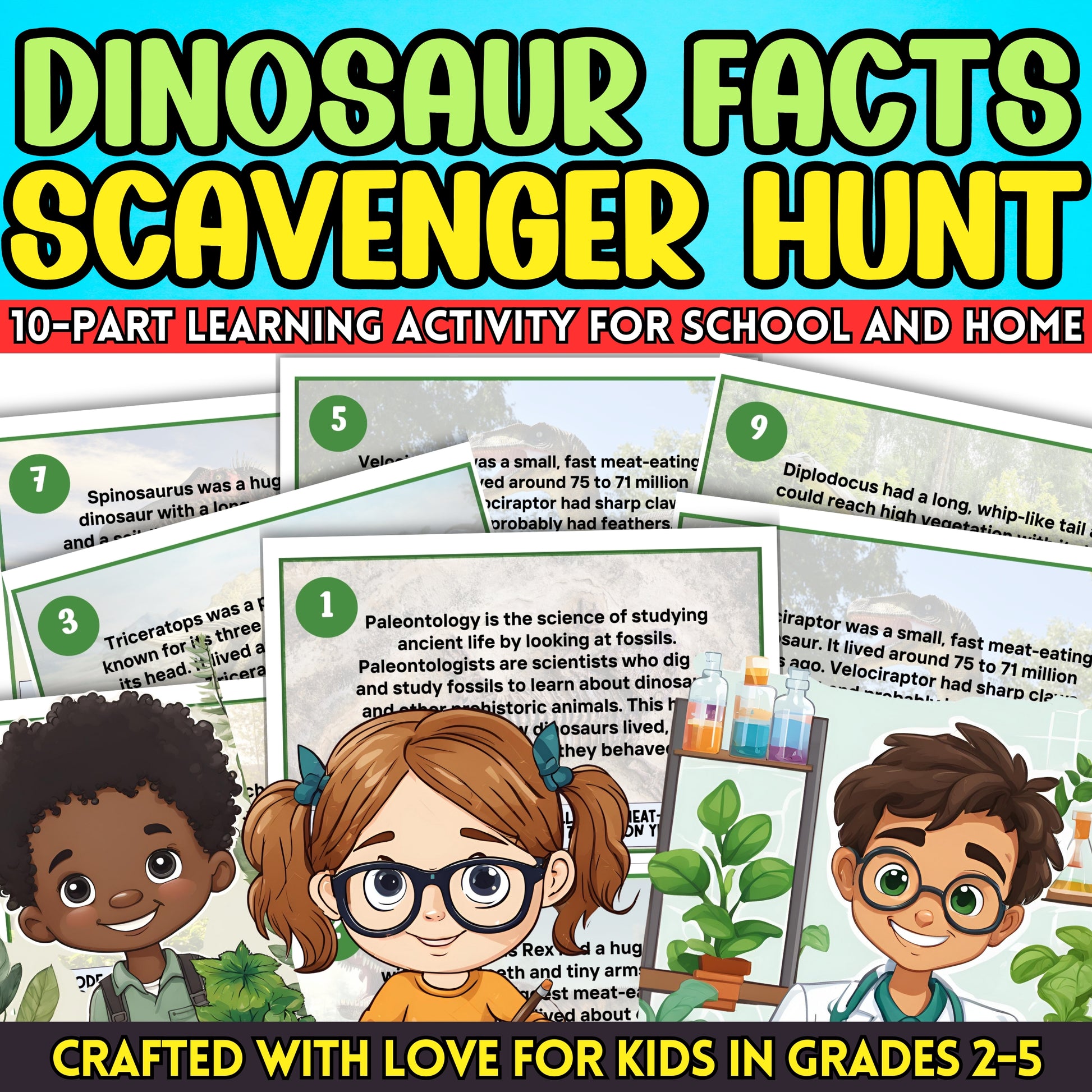 Are you looking for a fun and engaging activity for kids to learn about dinosaurs?  Embark on an exhilarating journey through the world of dinosaurs with this Dino Data Rescuers Quest, crafted with love for children aged 8 to 11!  This educational indoor activity is designed to ignite curiosity about different dinosaur species, making it perfect for classroom instruction and at-home learning.