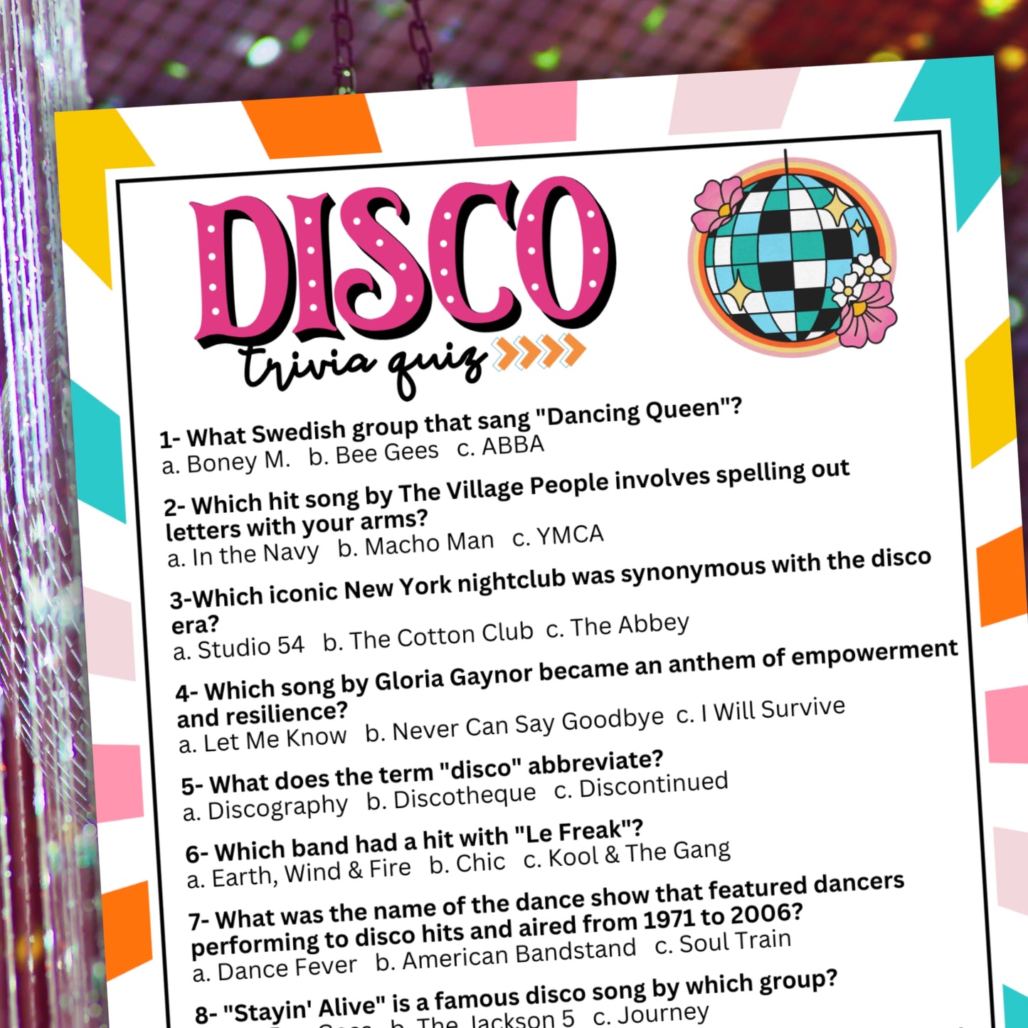 Disco Trivia Game