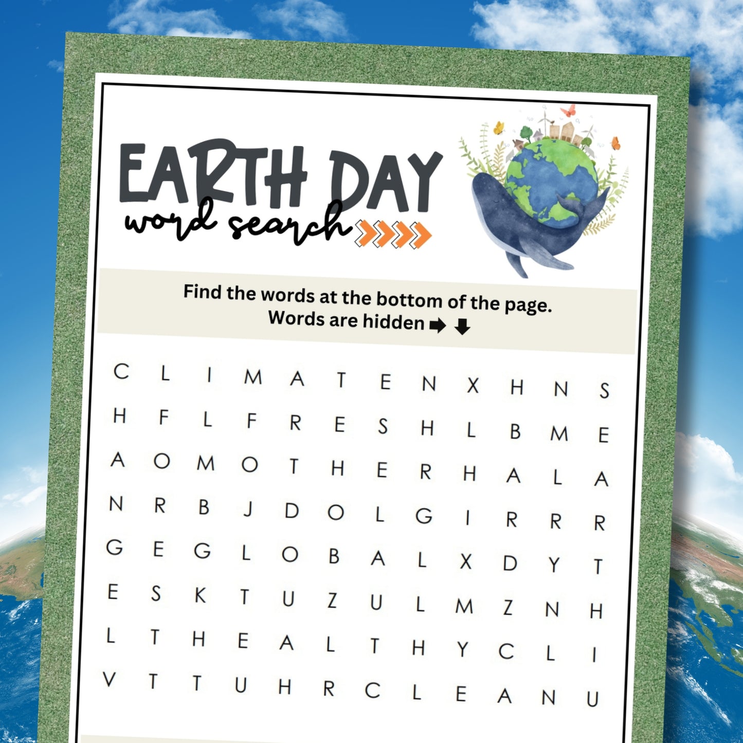 Earth Day Easy Word Search