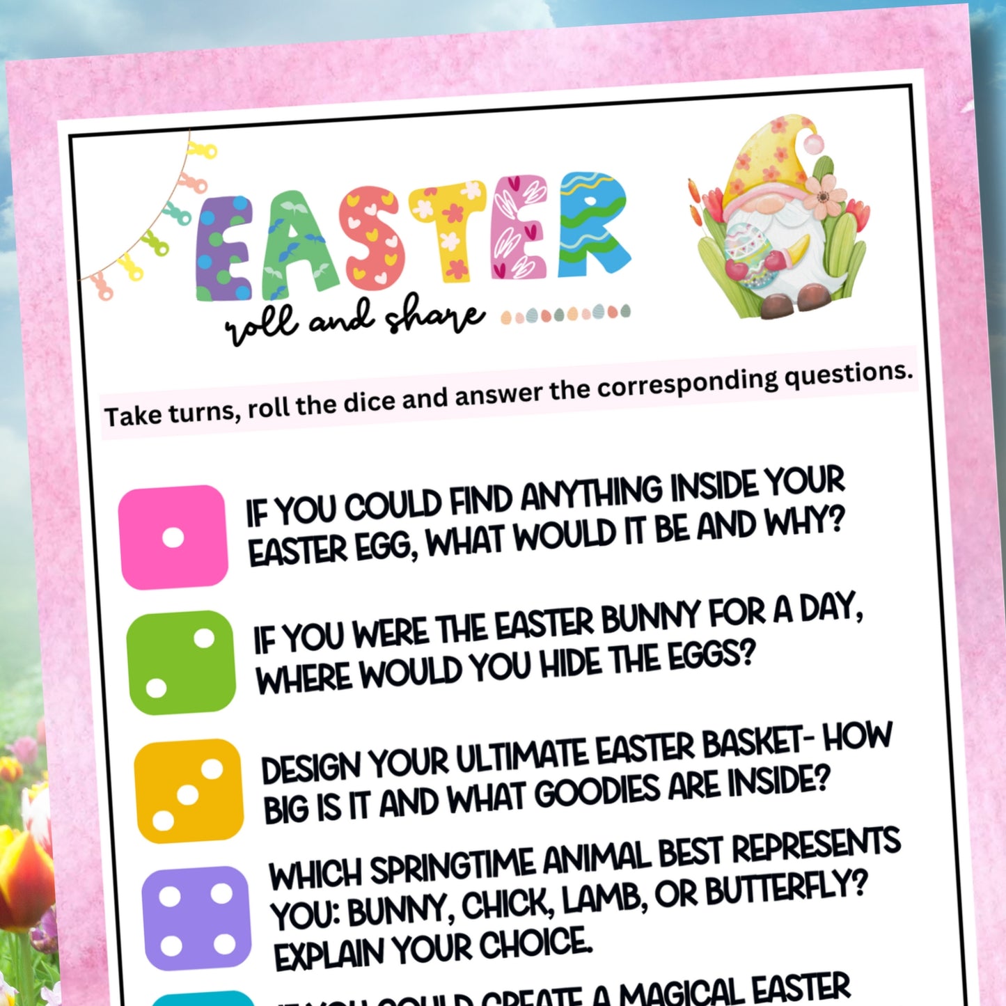 Easter Roll & Share Dice Game