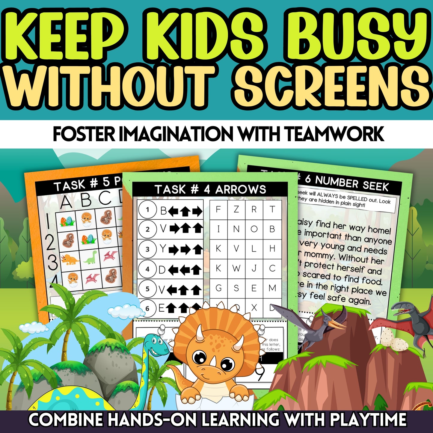 Dinosaur Escape Room Kit Kids Printable Birthday Party Activity Homeschool Classroom Fun Cute Dino Forest Game Girls And Boys Age 6 7 8 9