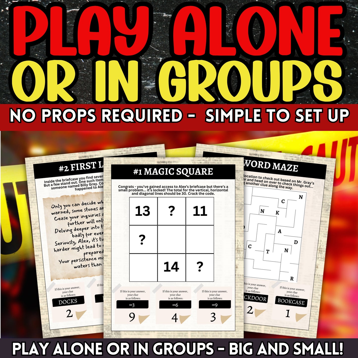 Cold Case Escape Room Mystery Game