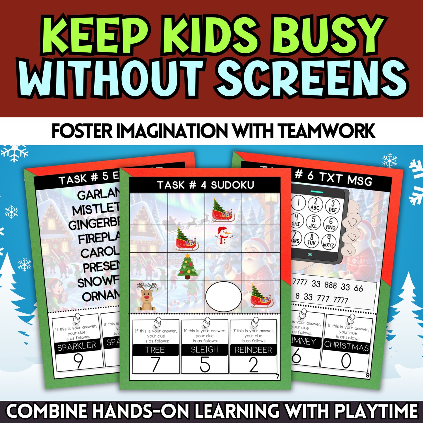 Christmas Escape Room For Tweens & Teens (12 Puzzles)