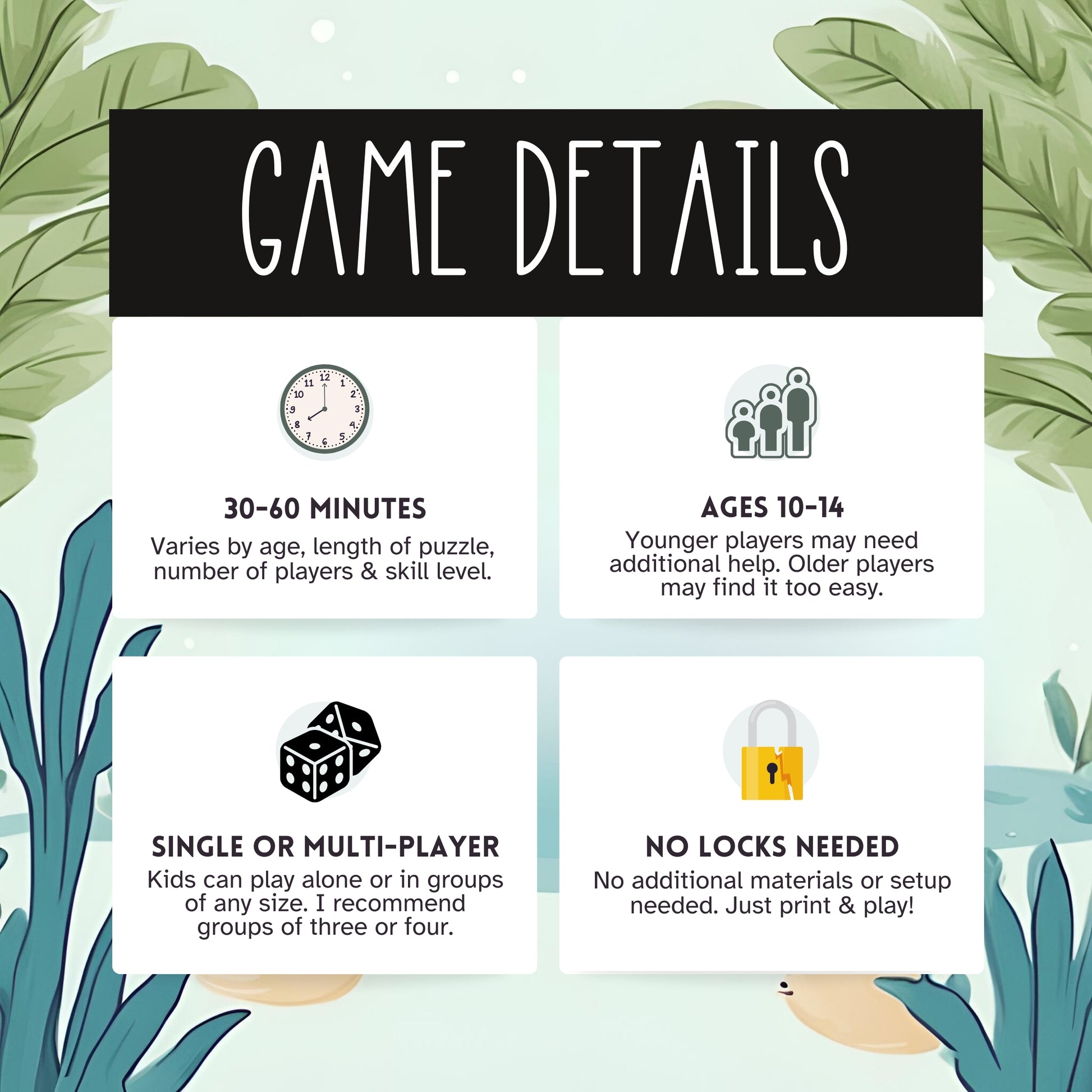 Baby Axolotl Escape Room Kit For Birthday Parties And Other Special Events