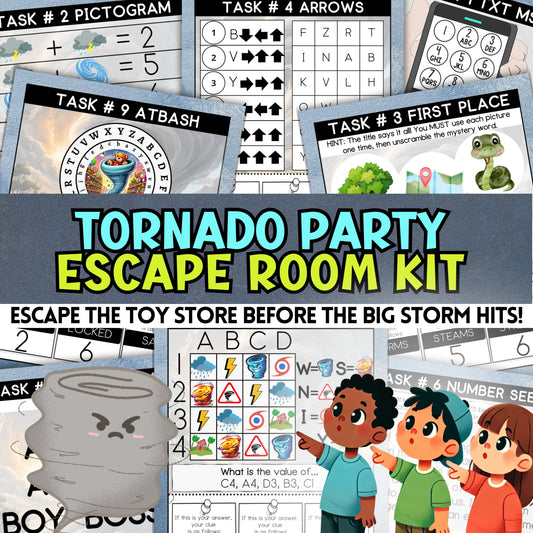 tornado birthday party escape room printable game for little boys ate 6 7 8 9