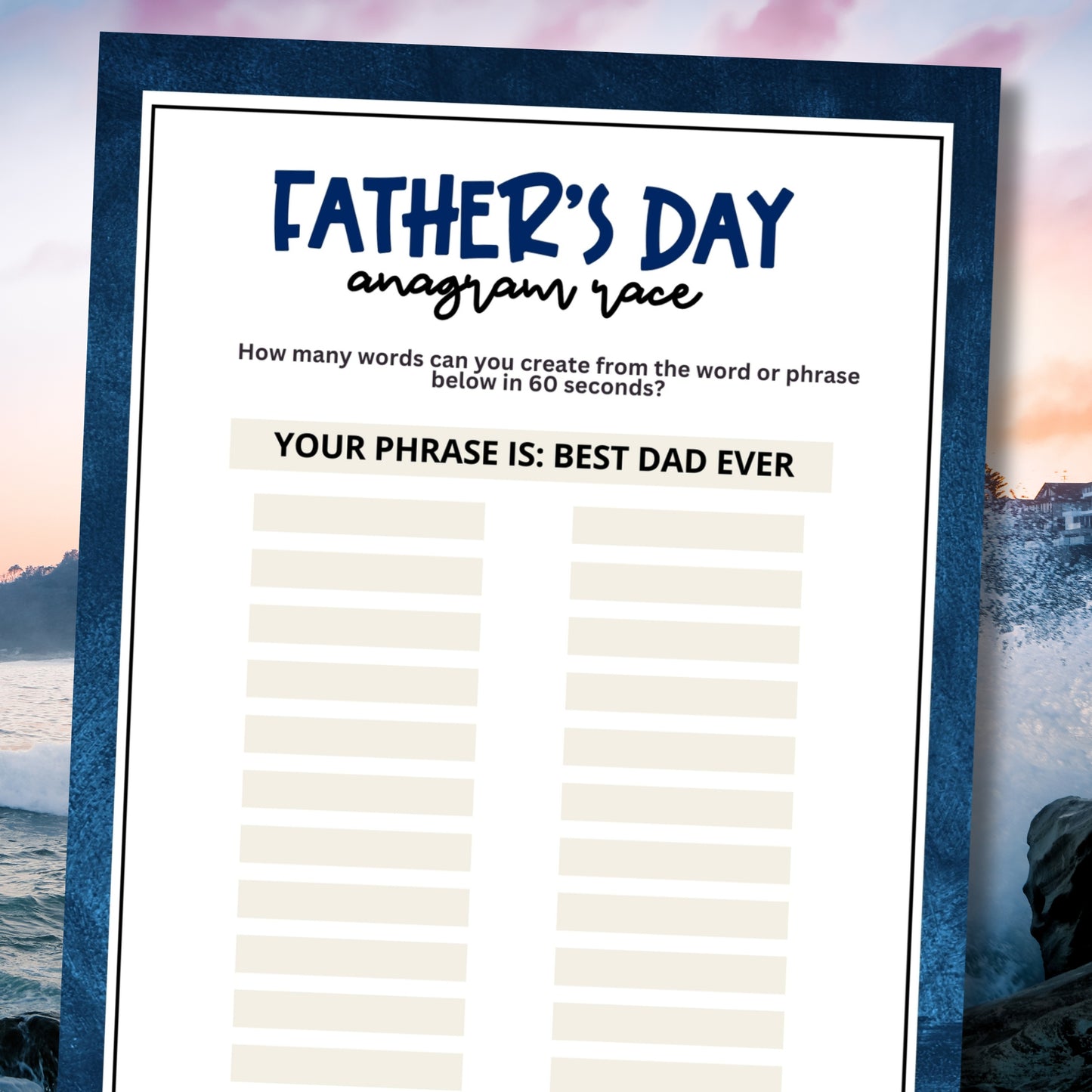 Father's Day Anagram Race
