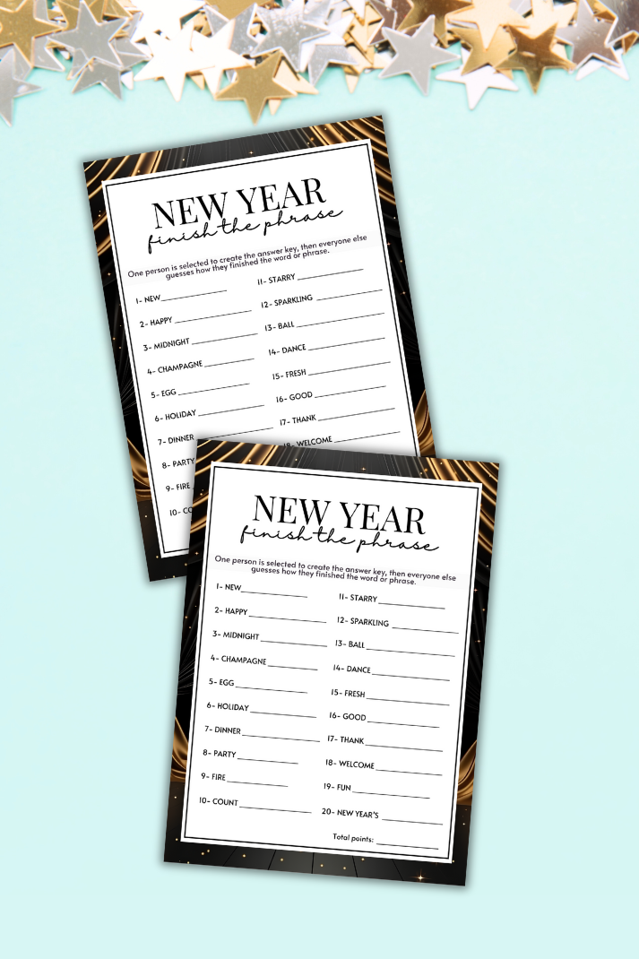 New Year's Finish The Phrase