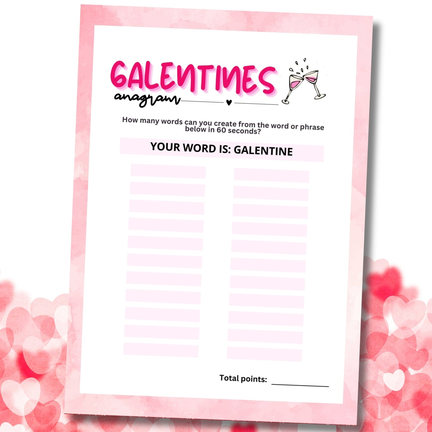 Galentines Day Anagram Race