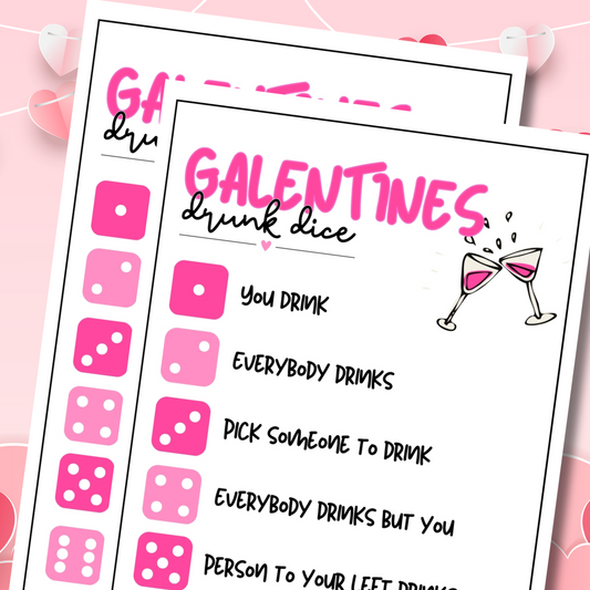 galentine's day drunk dice adult drinking game