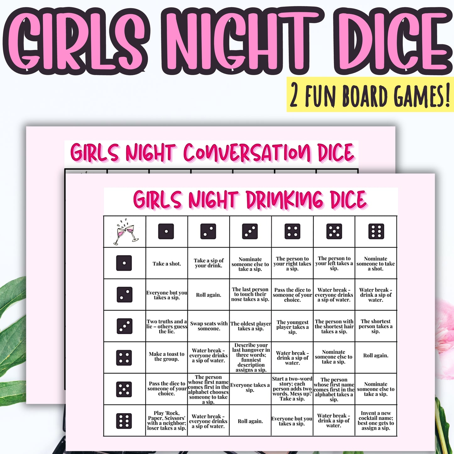 girls night dice boards conversation dice and drinking dice games