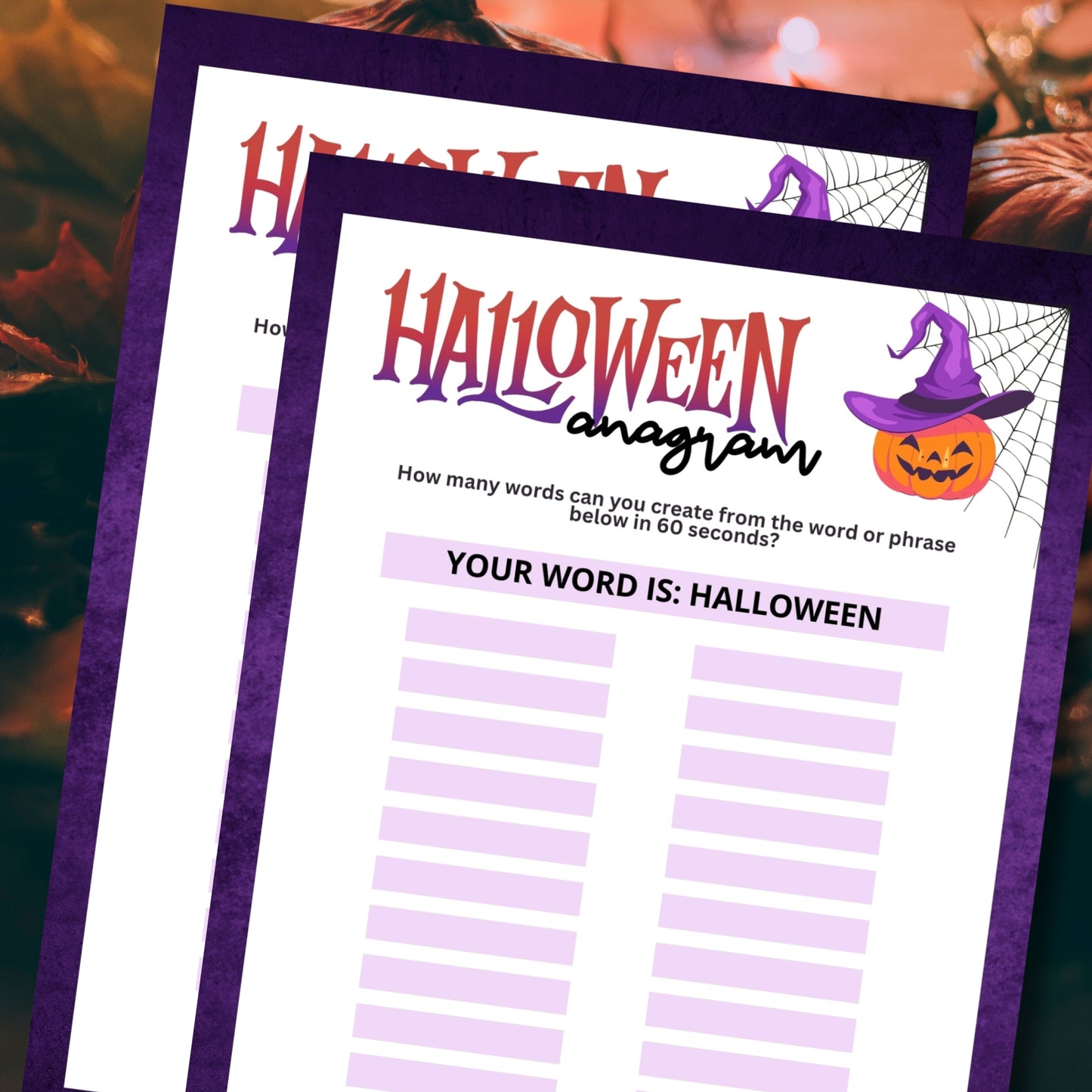 Halloween Anagram Race