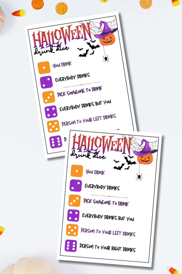 Halloween Drunk Dice Drinking Game