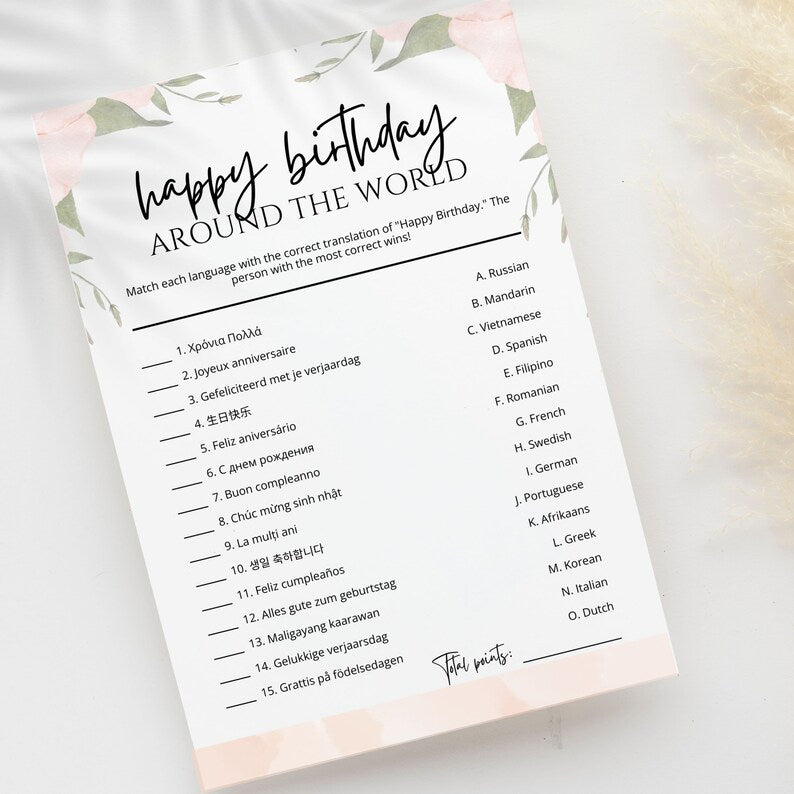 birthday games for her minimalist floral elegant beautiful classy
