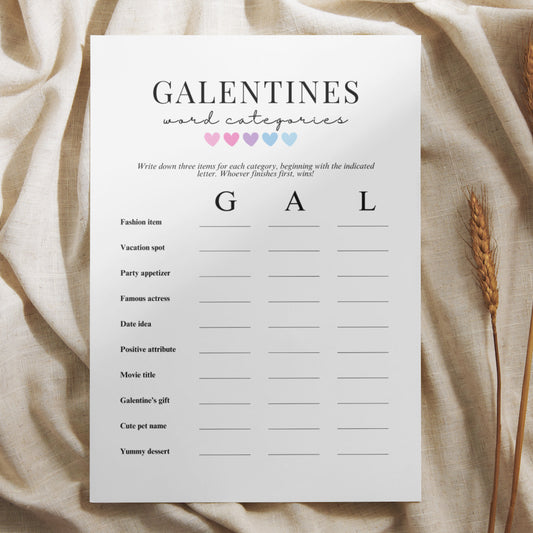 Galentine's Scattered Categories