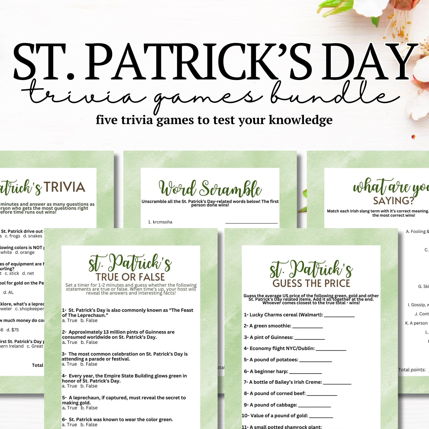St. Patrick's Trivia Bundle