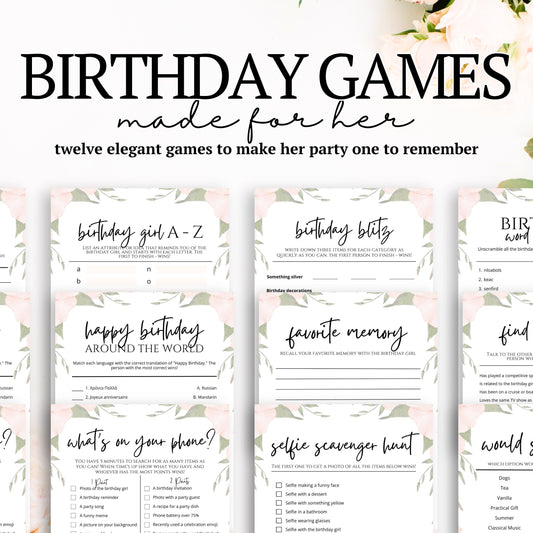 birthday games for her minimalist floral elegant beautiful classy