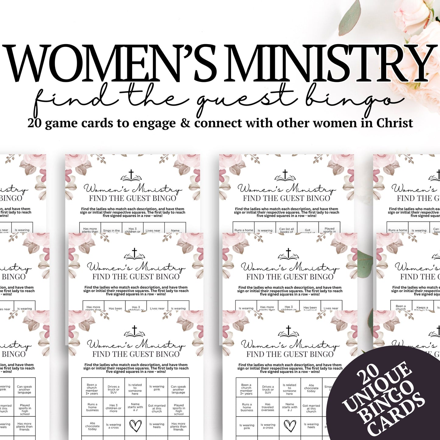Women's Ministry BINGO Cards
