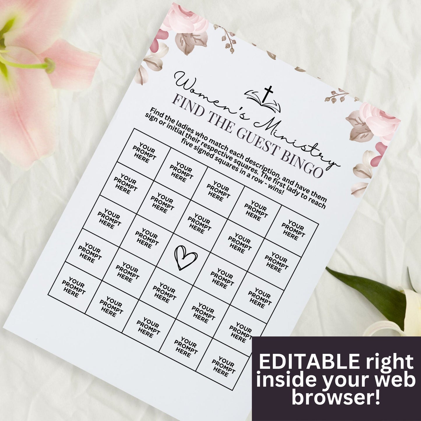 Editable Women's Ministry BINGO