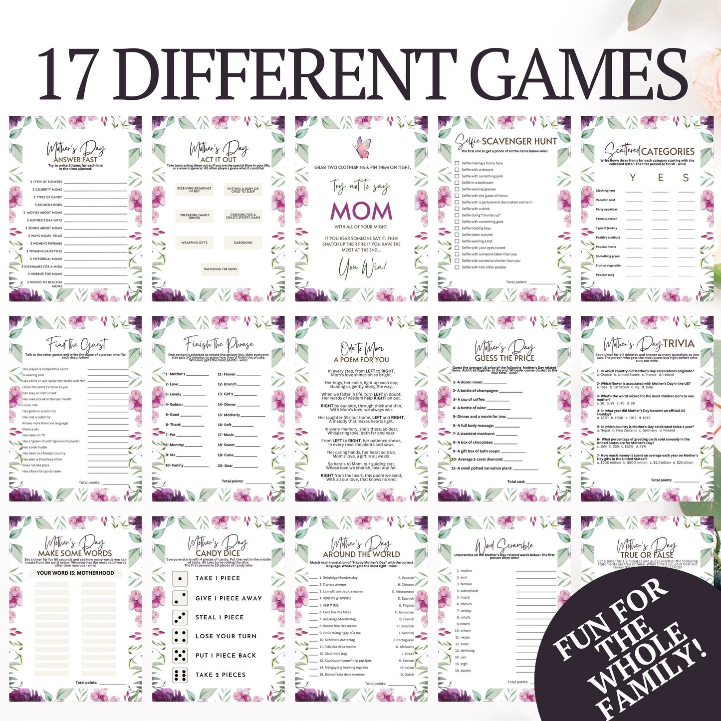 mothers day games bundle