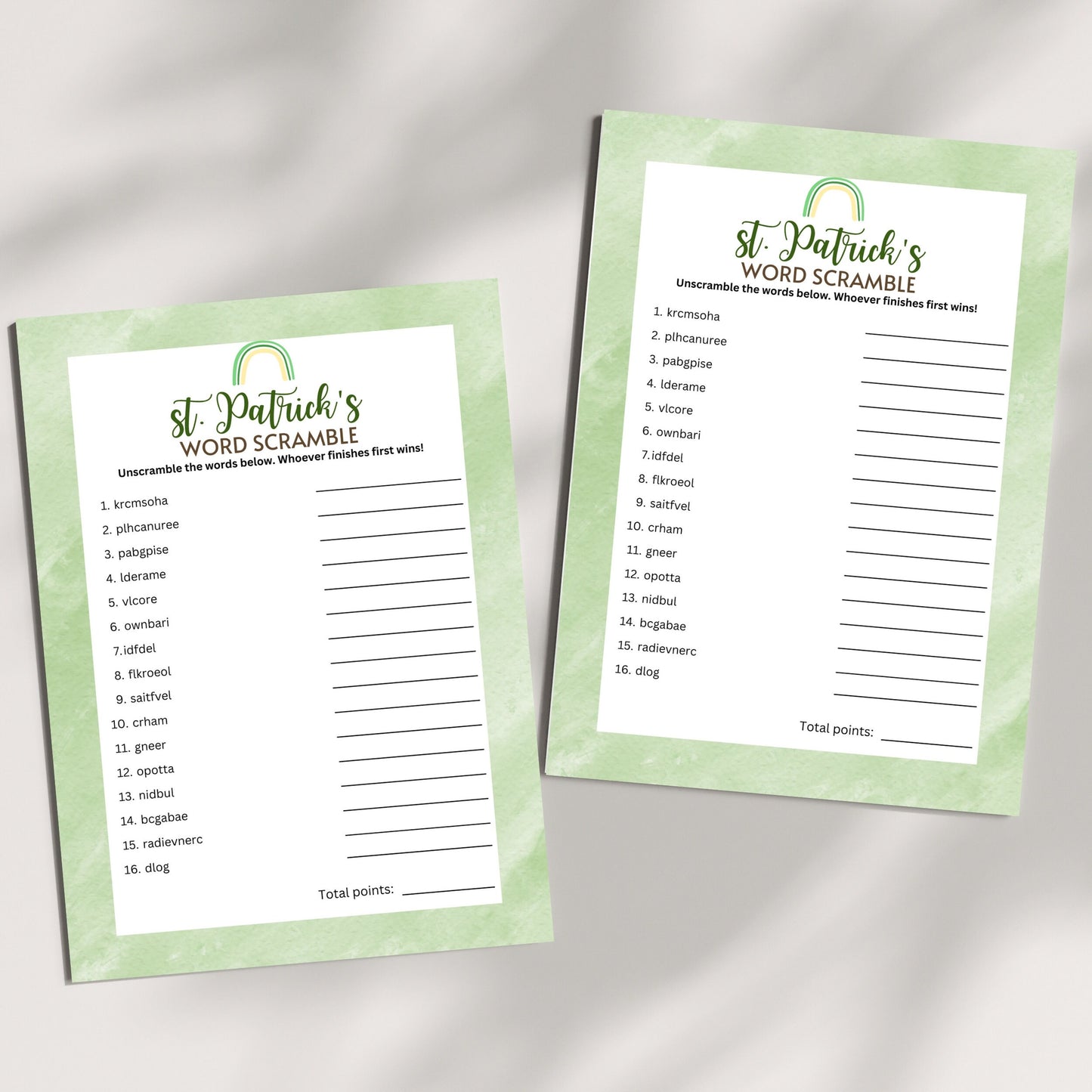 St. Patrick's Word Scramble