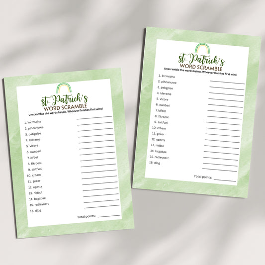 St. Patrick's Word Scramble