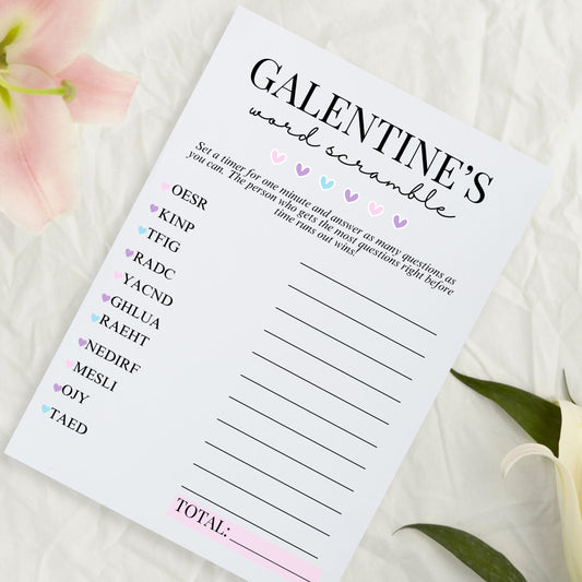 Galentine's Day Word Scramble