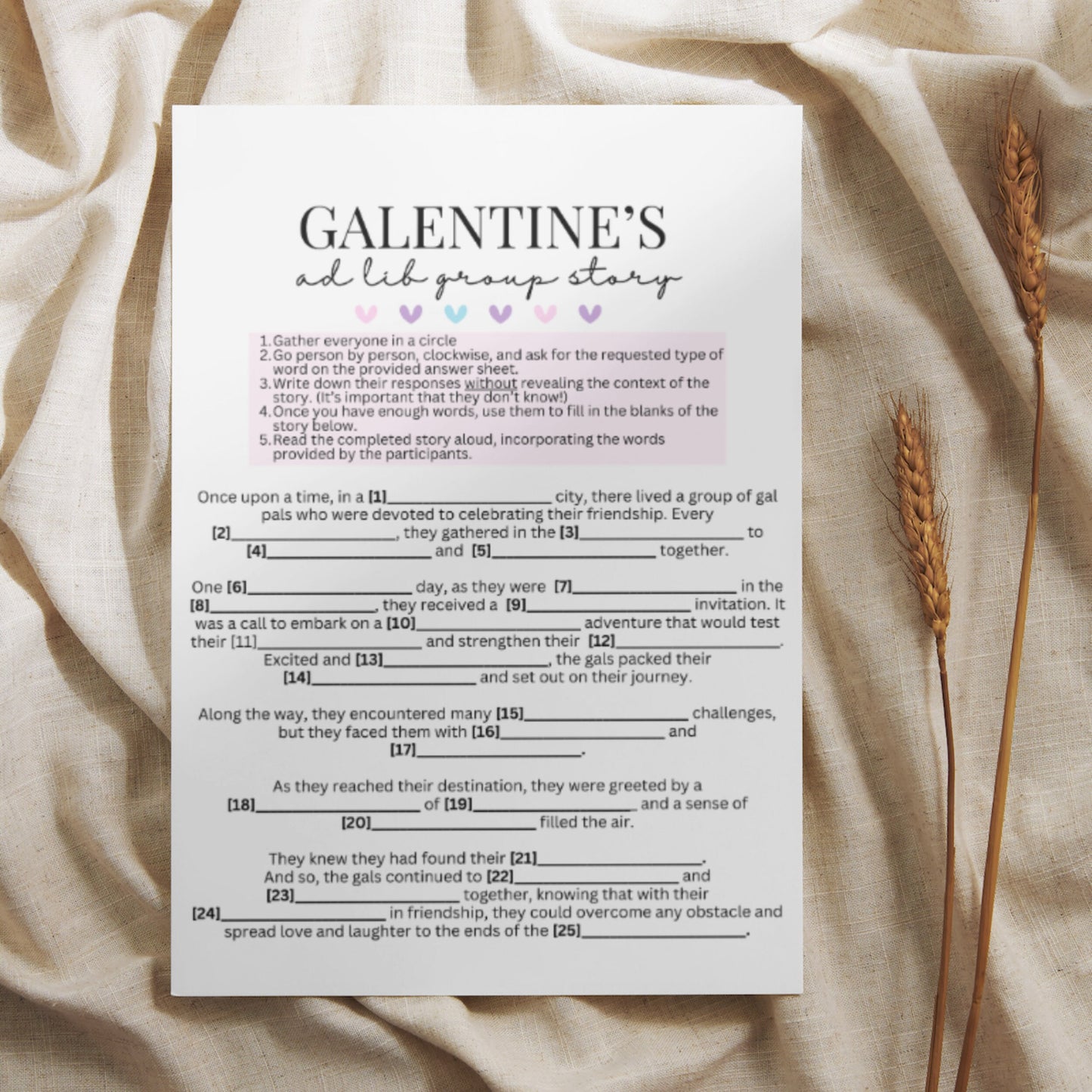 Galentines Day Fairytale Ad Lib