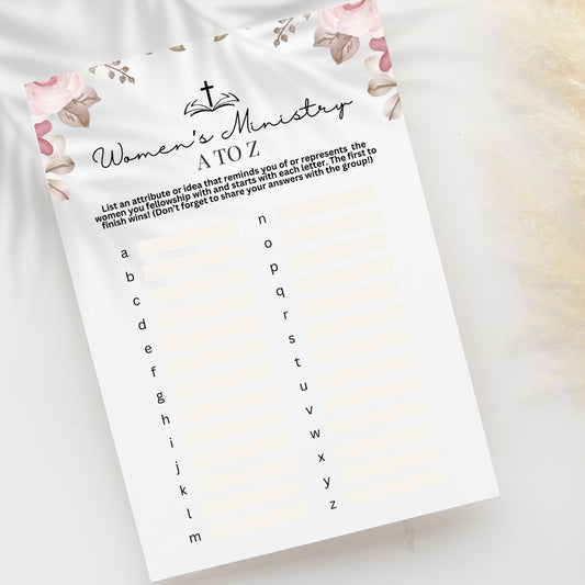women's ministry elegant minimalist pink floral printable game