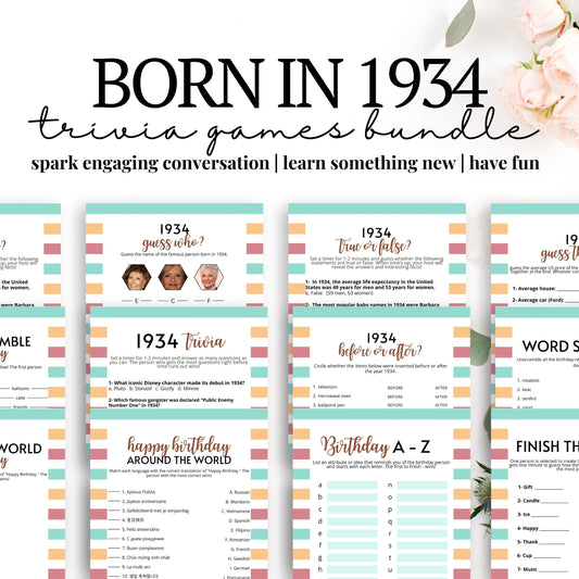 Born in 1934 Birthday Bundle