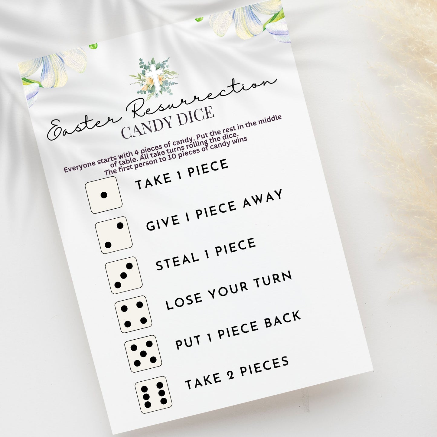 Christian Easter Candy Dice