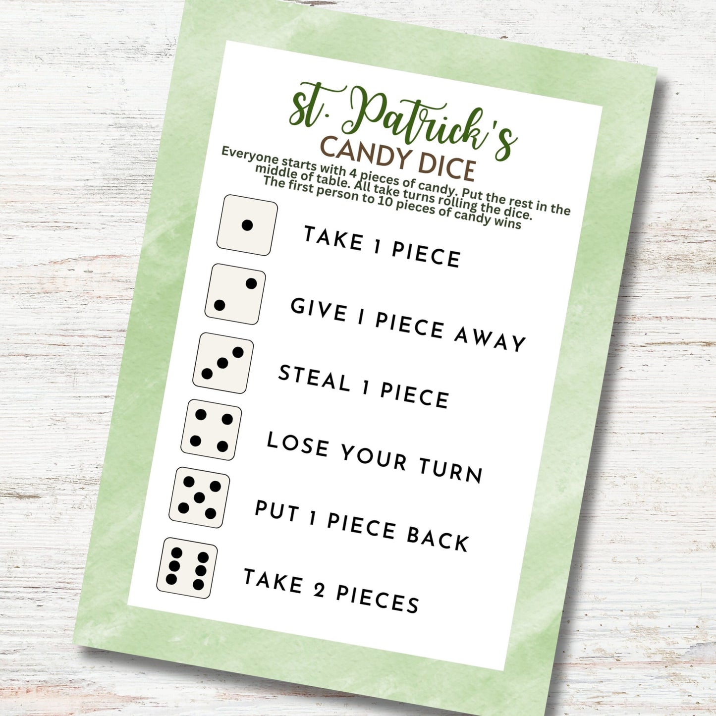St. Patrick's Candy Dice