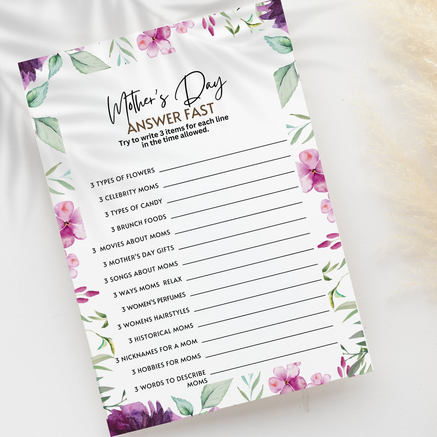 Mother's Day Answer Fast