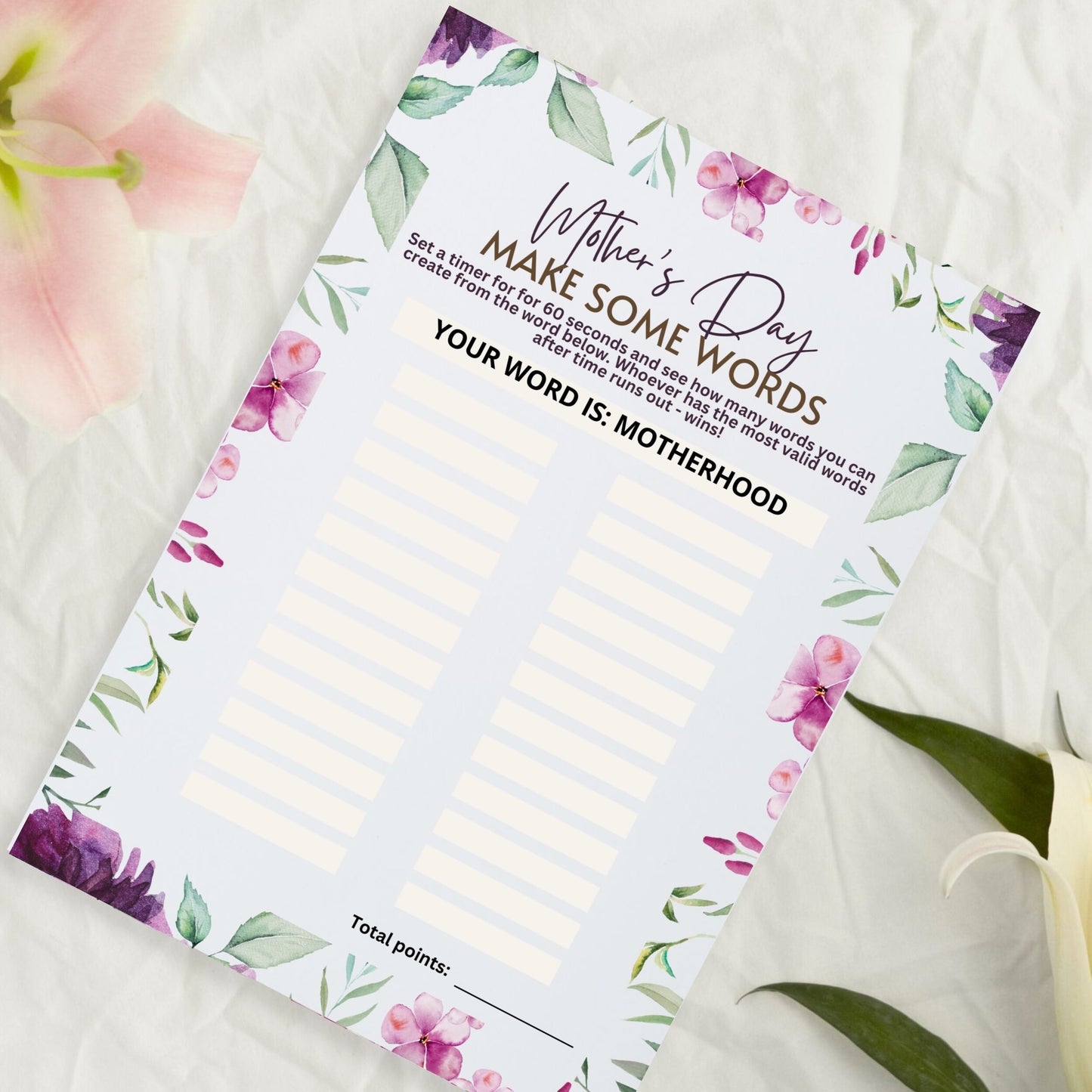 mothers day anagram make some words elegant minimalist floral