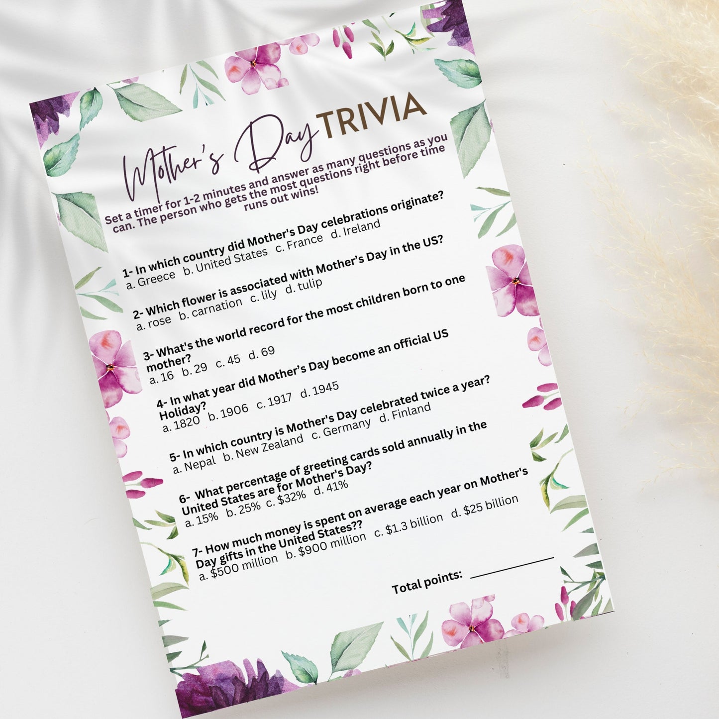 Mother's Day Trivia