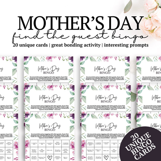 Mother's Day Find The Guest BINGO