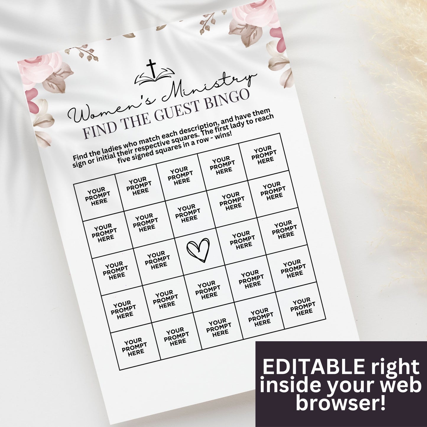 Editable Women's Ministry BINGO